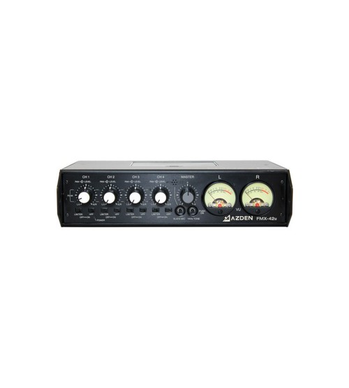 Azden FMX-42u 4-Channel Microphone Field Mixer with USB Digital Audio Output